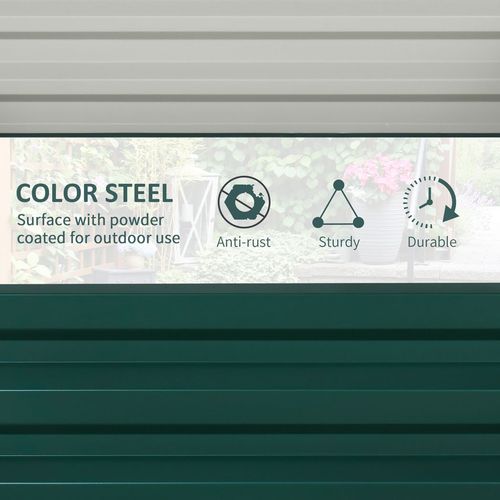 Outsunny Set of 2 Raised Garden Bed Galvanised Planter Box Easy Setup Green - Raised Beds from Outsunny