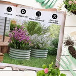 Outsunny Set of 2 Raised Garden Bed Metal Planter Box with Safety Edging, Green by Outsunny