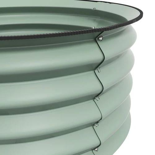 Outsunny Set of 2 Raised Garden Bed Metal Planter Box with Safety Edging, Green by Outsunny