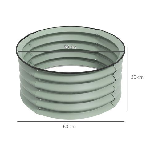 Outsunny Set of 2 Raised Garden Bed Metal Planter Box with Safety Edging, Green - Raised Beds from Outsunny