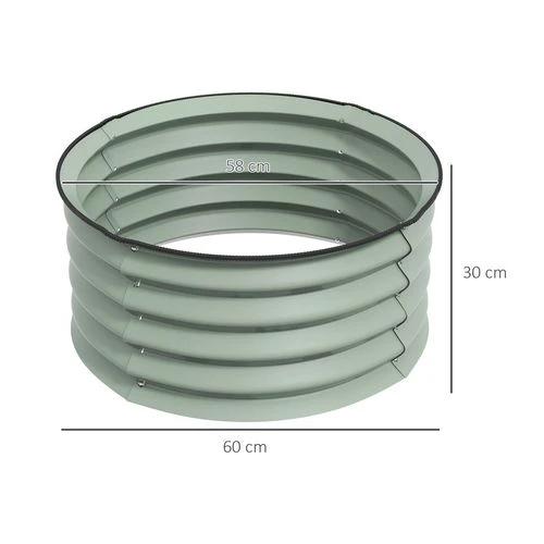 Outsunny Set of 2 Raised Garden Bed Metal Planter Box with Safety Edging, Green by Outsunny