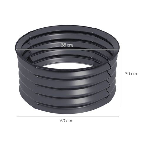 Outsunny Set of 2 Raised Garden Bed Metal Planter Box with Safety Edging, Grey - Raised Beds from Outsunny