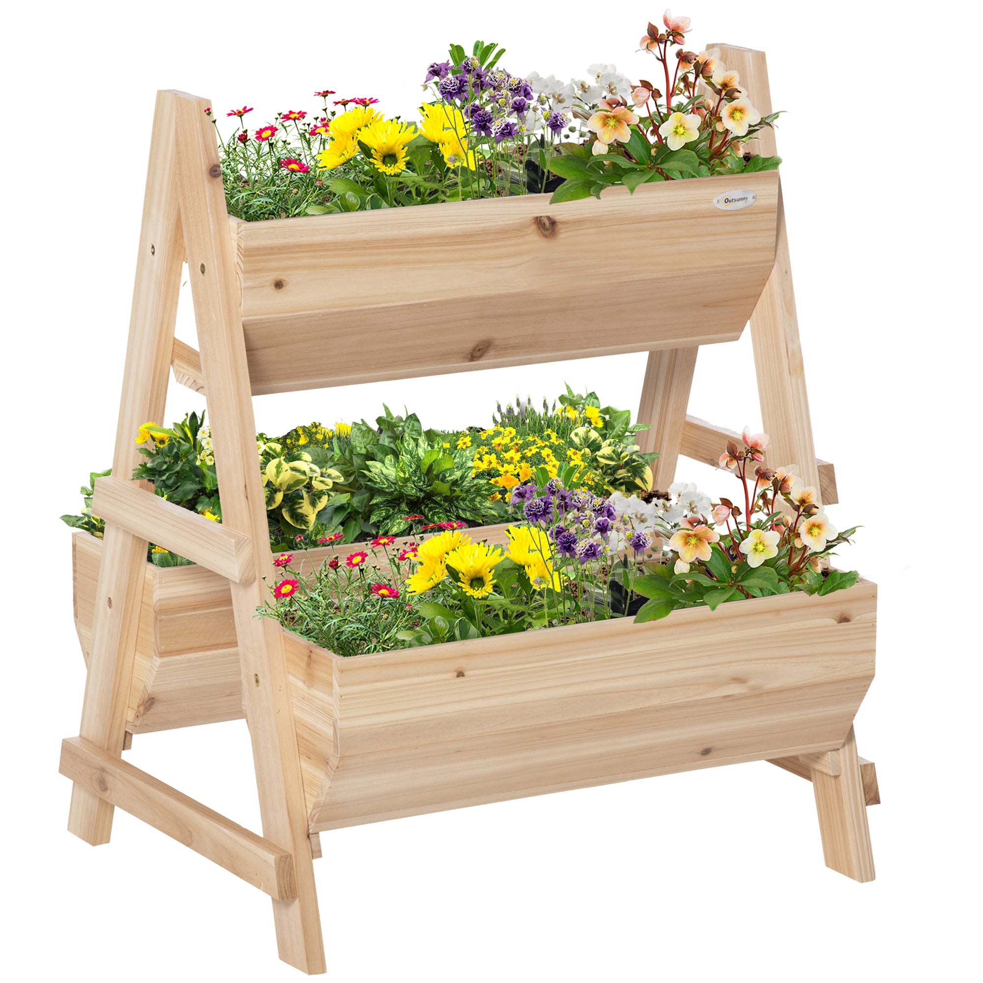 Wood Raised Garden Bed Planter Box with Stand - Home Symphony