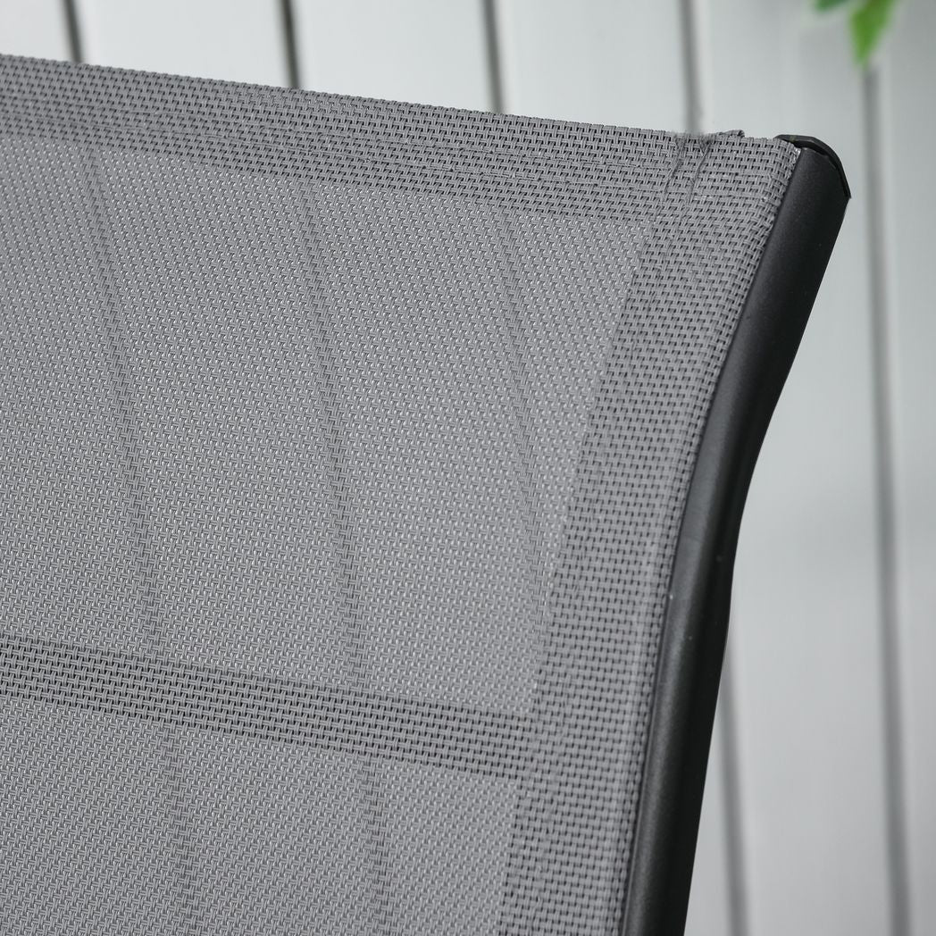 2 Sun Lounger Folding Reclining Lounge Chairs 10 Back & Leg Positions - Sun Lounger from Outsunny