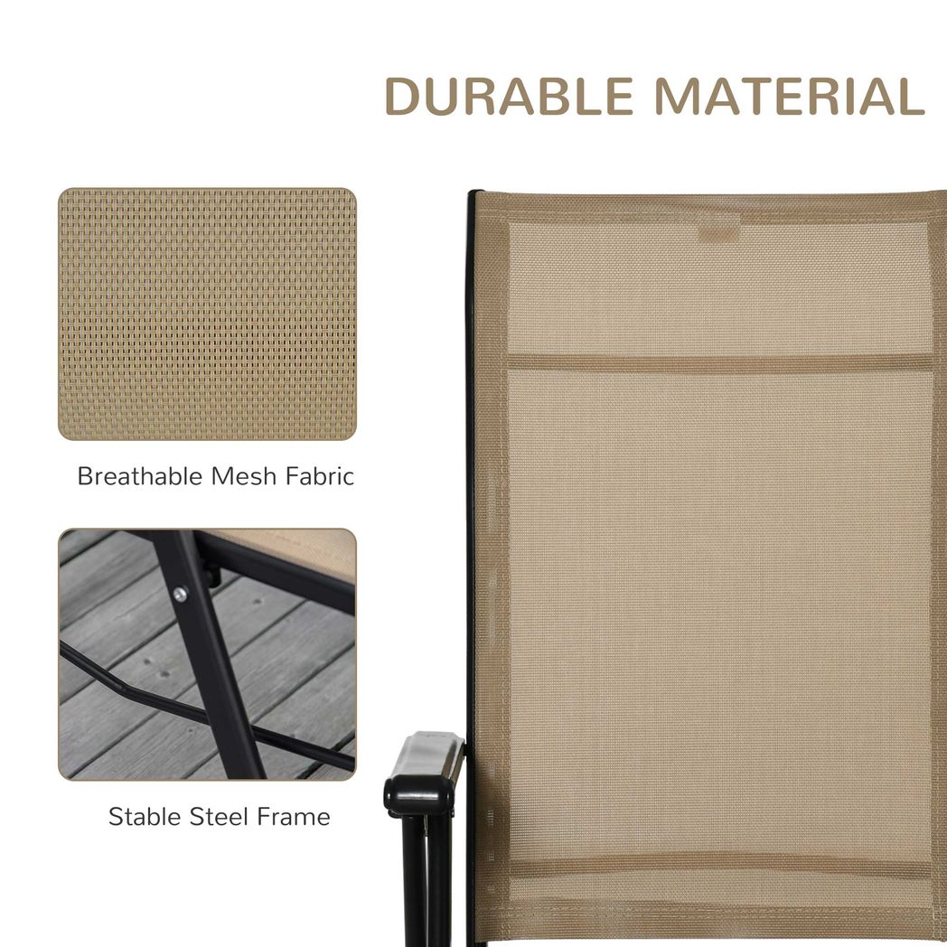 2 Sun Lounger Folding Reclining Lounge Chairs 10 Back & Leg Positions - Sun Lounger from Outsunny