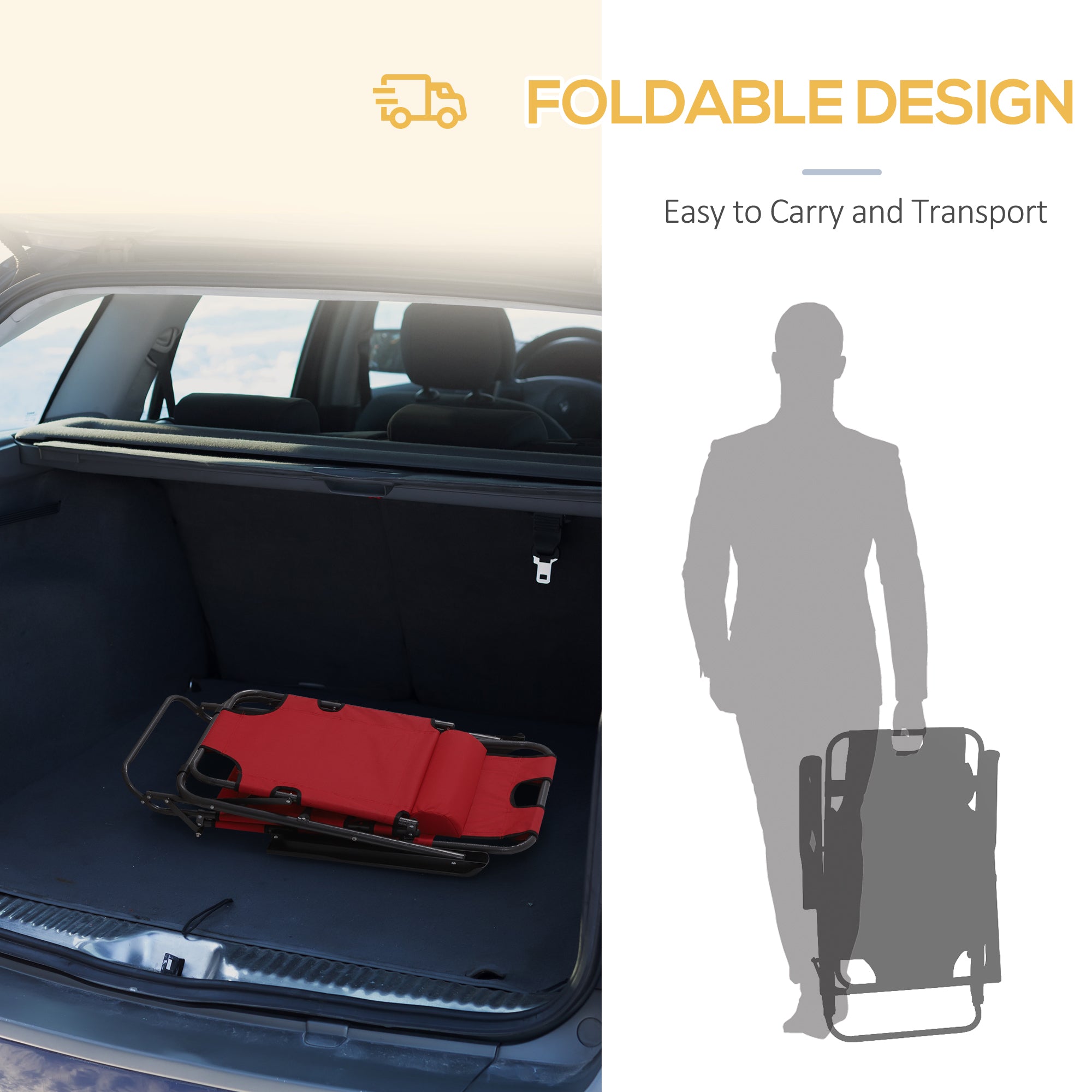 2 in 1 Sun Lounger Folding Reclining Chair Camping Adjustable Back & Pillow - Sun Lounger from Outsunny