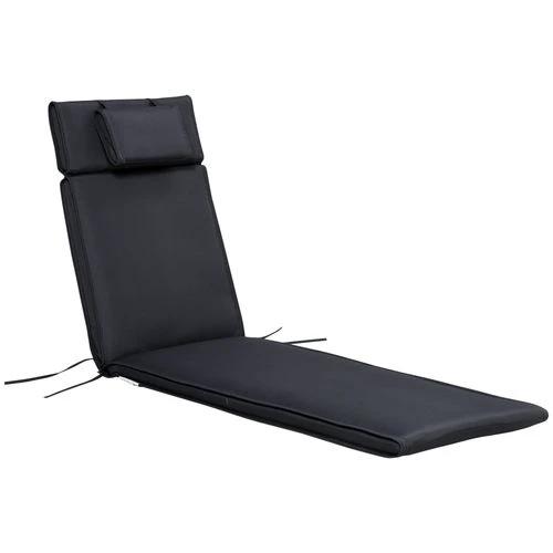 Outsunny Garden Sun Lounger Chair Cushion Reclining Relaxer Indoor Outdoor Black by Outsunny