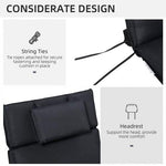 Outsunny Outsunny Garden Sun Lounger Chair Cushion Reclining Relaxer Indoor Outdoor Black - Sun Lounger