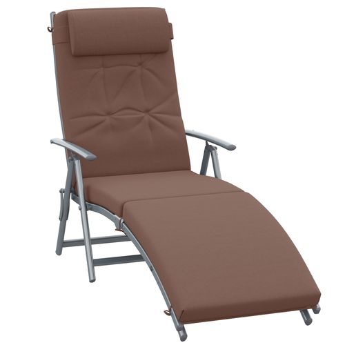 Outsunny Steel Frame Outdoor Garden Padded Sun Lounger w/ Pillow Brown - Sun Lounger from Outsunny