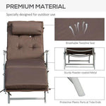 Outsunny Steel Frame Outdoor Garden Padded Sun Lounger w/ Pillow Brown by Outsunny