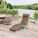 Outsunny Steel Frame Outdoor Garden Padded Sun Lounger w/ Pillow Brown by Outsunny