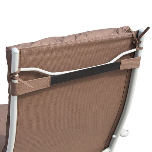 Outsunny Steel Frame Outdoor Garden Padded Sun Lounger w/ Pillow Brown - Sun Lounger from Outsunny