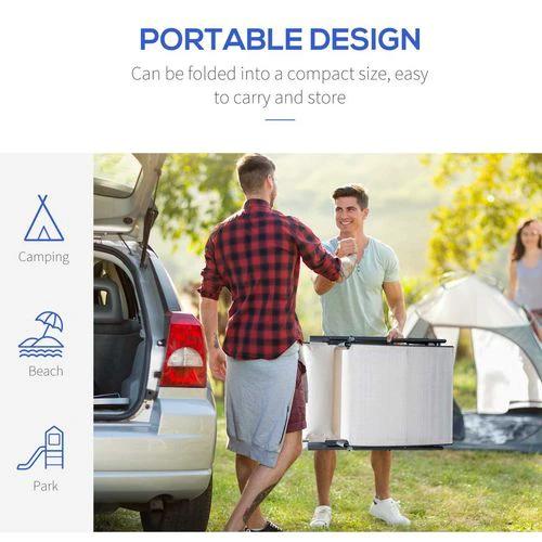 Outsunny Outsunny Sun Lounger Recliner Foldable 7 Levels Texteline Cream White - Sun Lounger