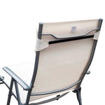 Outsunny Outsunny Sun Lounger Recliner Foldable 7 Levels Texteline Cream White - Sun Lounger