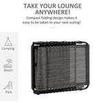 Outsunny Portable Sun Lounger, Folding Camping Adjustable , Pillow Grey - Sun Lounger