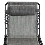 Outsunny Portable Sun Lounger, Folding Camping Adjustable , Pillow Grey - Sun Lounger