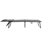Outsunny Portable Sun Lounger, Folding Camping Adjustable , Pillow Grey - Sun Lounger
