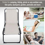 Sun Lounger Folding Chair Recliner & 4 Adjustable Backrest - Cream & White by Outsunny