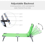 Folding Sun Lounger Reclining Chair w/ Pillow Reading Hole - Sun Lounger from Outsunny