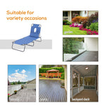 Folding Sun Lounger Reclining Chair w/ Pillow Reading Hole - Sun Lounger from Outsunny