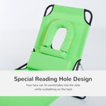 Folding Sun Lounger Reclining Chair w/ Pillow Reading Hole - Sun Lounger from Outsunny