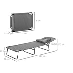 Folding Sun Lounger Reclining Chair w/ Pillow Reading Hole - Sun Lounger from Outsunny