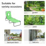 Folding Sun Lounger Reclining Chair w/ Pillow Reading Hole - Sun Lounger from Outsunny