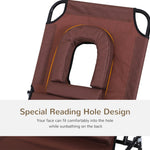 Folding Sun Lounger Reclining Chair w/ Pillow Reading Hole - Sun Lounger from Outsunny