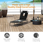 Folding Sun Lounger Reclining Chair w/ Pillow Reading Hole - Sun Lounger from Outsunny