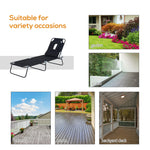 Folding Sun Lounger Reclining Chair w/ Pillow Reading Hole - Sun Lounger from Outsunny