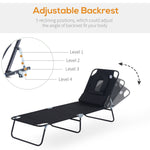 Folding Sun Lounger Reclining Chair w/ Pillow Reading Hole - Sun Lounger from Outsunny