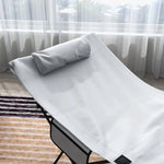 Outsunny Outsunny Foldable Sun Lounger w/ Side Pocket, Oxford Headrest Sun Lounger, Grey - Sun Lounger