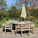 Premium Cream Cantilever Parasol With Fan Base Crank Winding For UV Protected Outdoor Patio - Monster Shop - Home Symphony