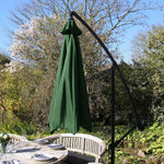 Green Cantilever Parasol 3m Crank Patio - Monster Shop - Home Symphony