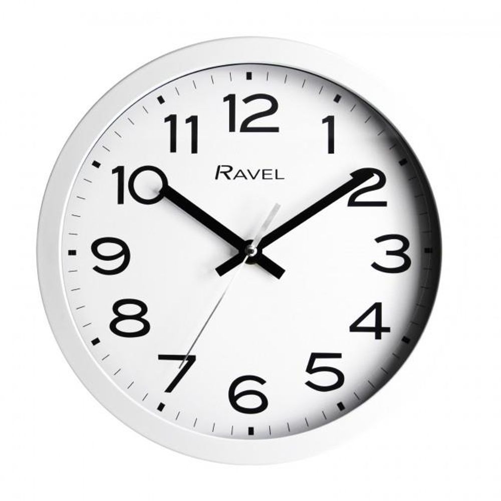 Ravel 25cm White Dial White Wall Clock R.WC.25.4 - Clock from Ravel