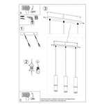 Pendant lamp steel Loopez modern Design GU10 by Sollux Lighting