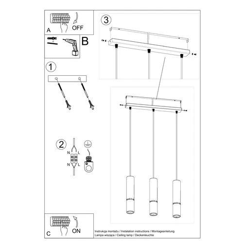 Pendant lamp steel Loopez modern Design GU10 by Sollux Lighting