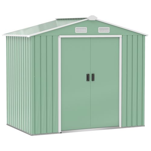 Garden Shed Storage Unit w/ Locking Door Floor Foundation Air Vent Light Green - Garden Shed from SPORTNOW