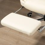HOMCOM Executive Office Chair, Recliner Computer Chair with Footrest, Cream by HOMCOM