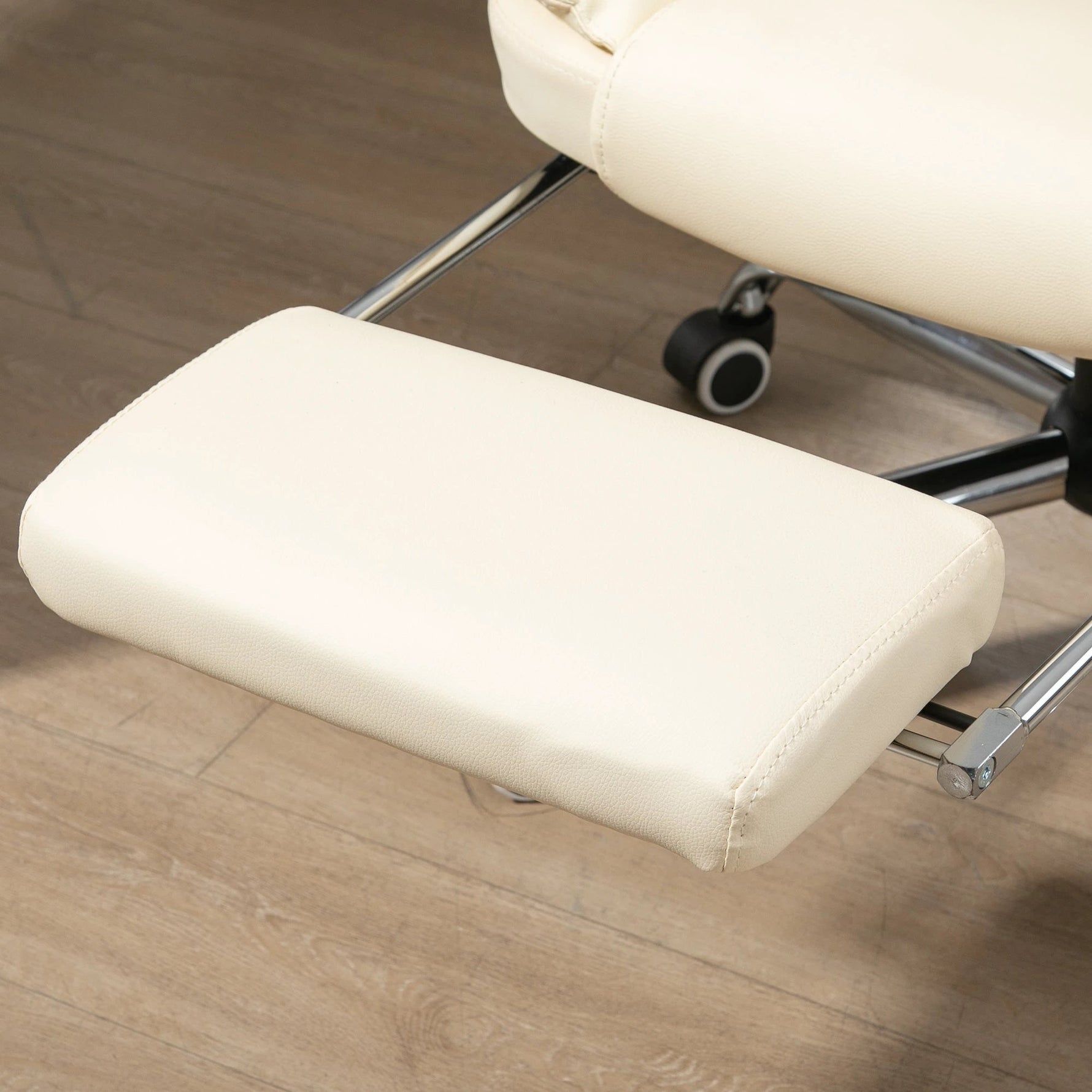 HOMCOM Executive Office Chair, Recliner Computer Chair with Footrest, Cream by HOMCOM