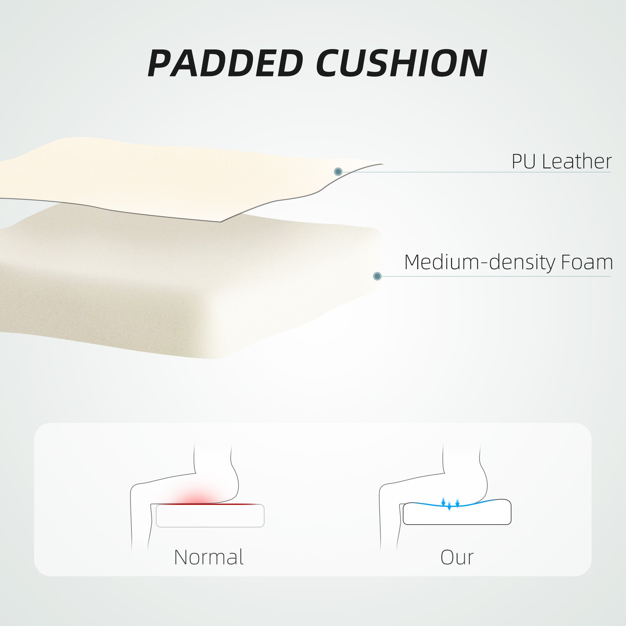 HOMCOM Executive Office Chair, Recliner Computer Chair with Footrest, Cream - Home Symphony