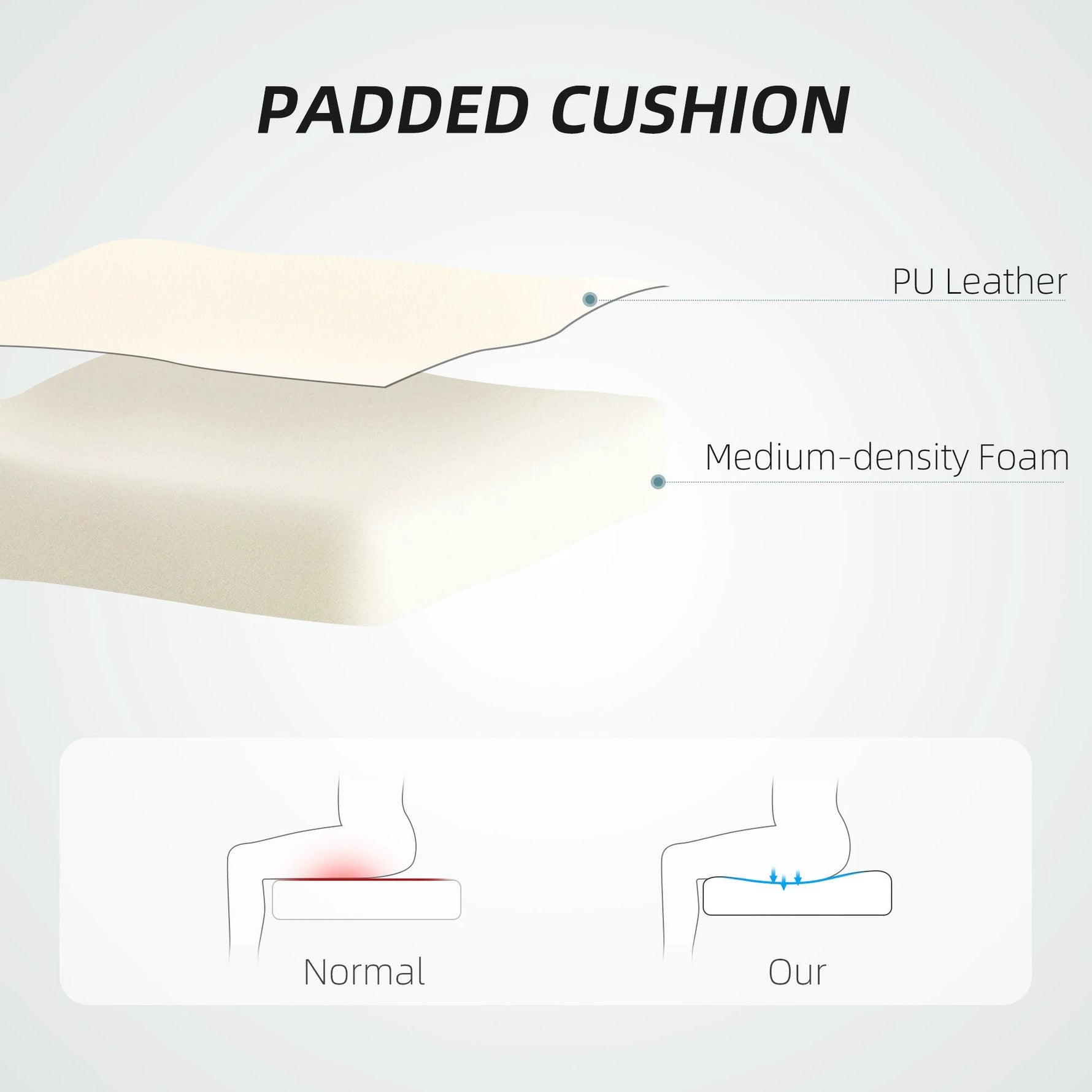 HOMCOM Executive Office Chair, Recliner Computer Chair with Footrest, Cream by HOMCOM