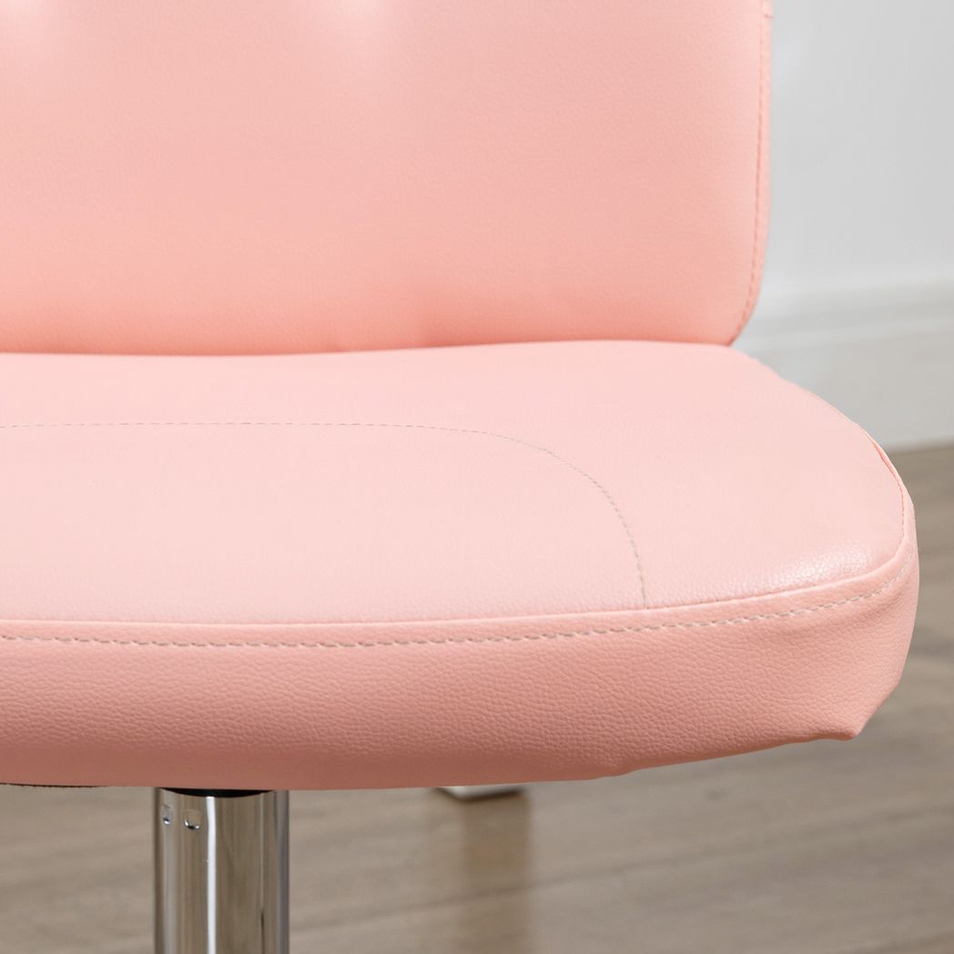 Sleek pink Faux Leather Home Office Chair with Adjustable Height from Vinsetto, offering comfort and style for your workspace.