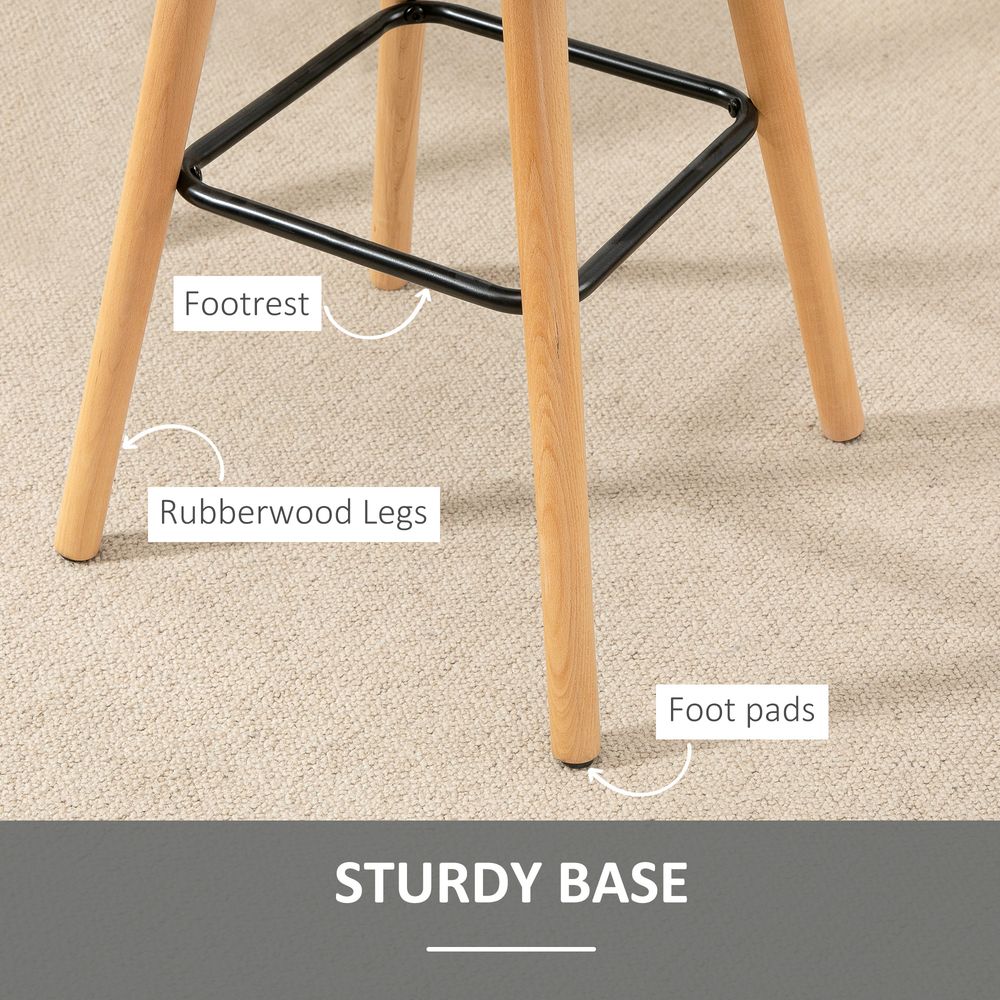 Bar stool Set of 2 Armless Button-Tufted Counter Height Bar Chairs Grey - Bar Stool from Unbranded