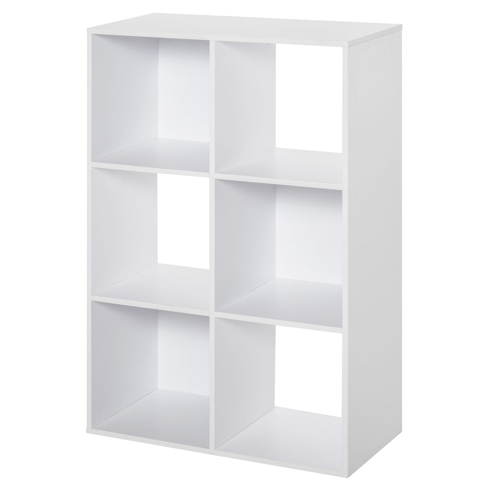 Storage Cabinet Bookcase 6 Cube Organiser Shelves White - Bookcase from Unbranded