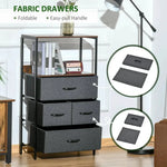 Unbranded 4 Drawer Storage Chest Unit Home w/ Shelves Home Living Room Bedroom Black - Chest of Drawers