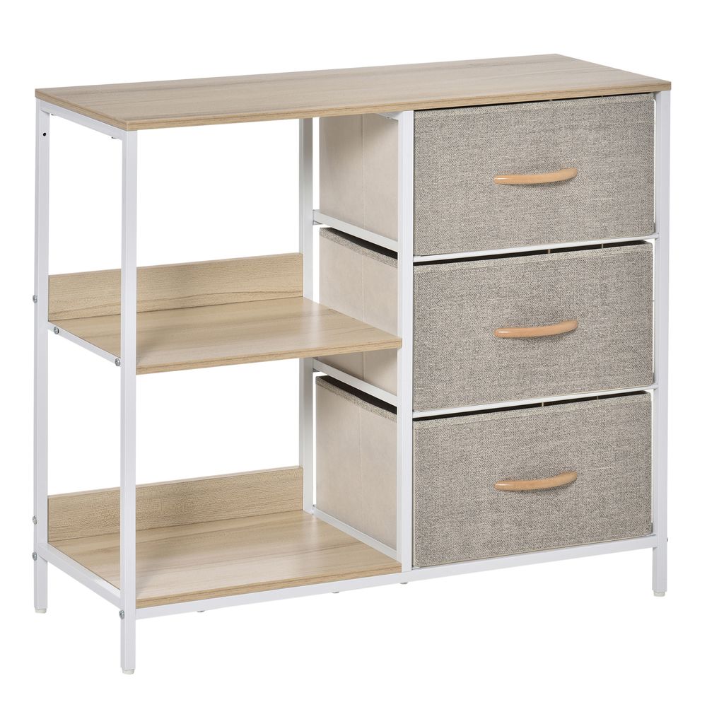 Chest Dresser with 3 Drawers Storage Cabinet Organizer, Beige - Chest of Drawers from Unbranded