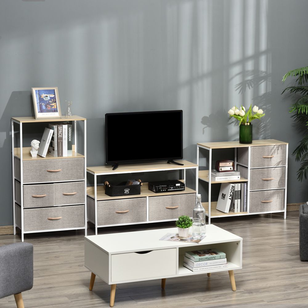 Chest Dresser with 3 Drawers Storage Cabinet Organizer, Beige - Chest of Drawers from Unbranded