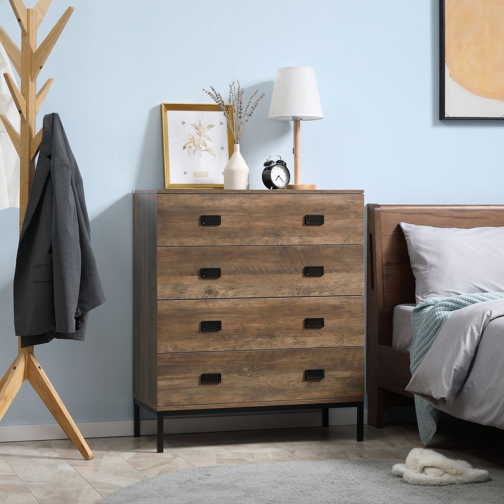 Chest of Drawers, 4 Drawer Unit Storage Chest Bedroom Living Room - Chest of Drawers from Unbranded