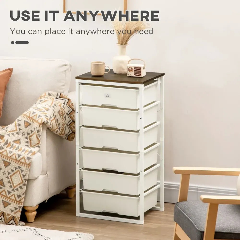 Chest of Drawers 6-Drawer Dresser Storage Cabinet Bedroom Living Room White - Chest of Drawers from Unbranded